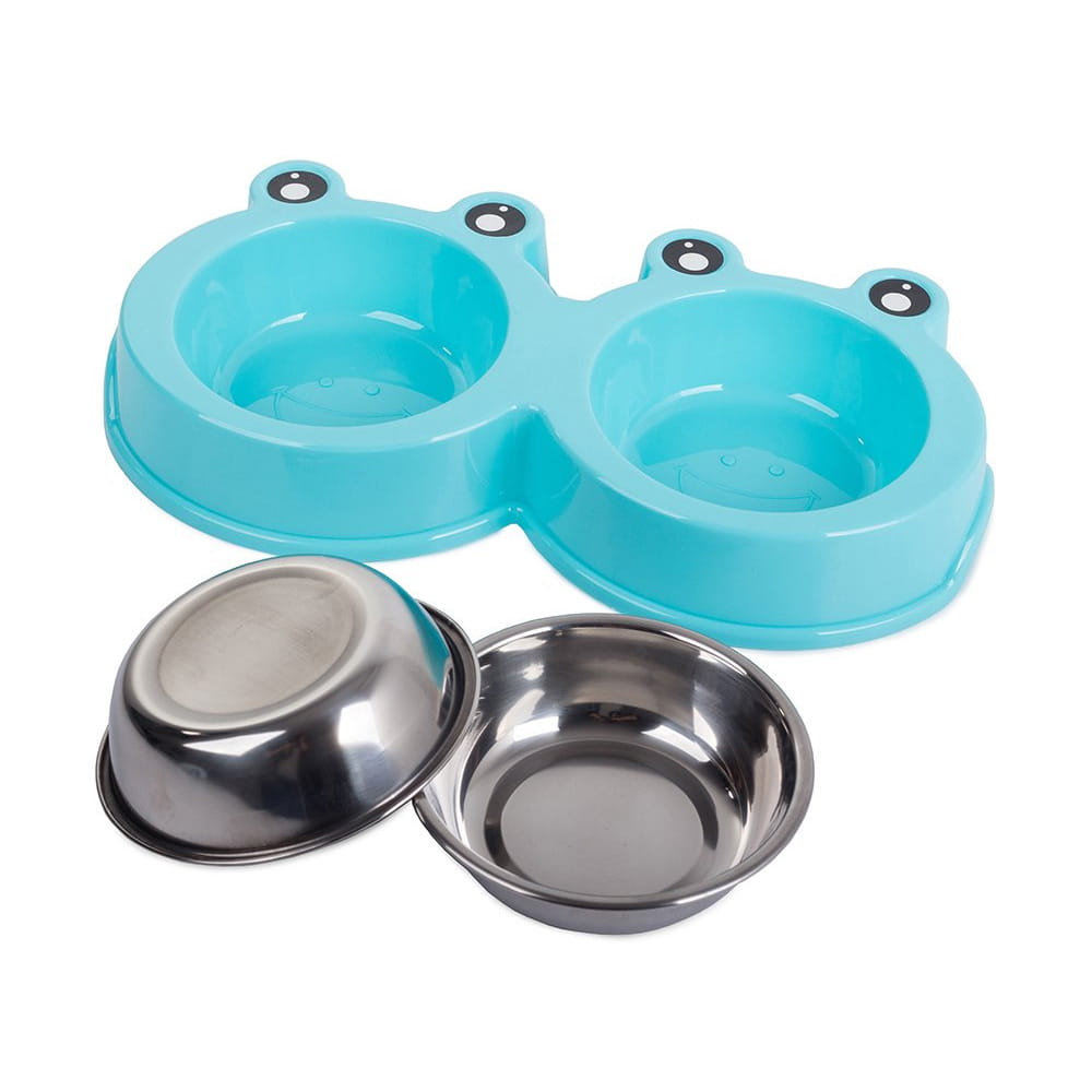 Miska Podwójna Metalowa dla Psa i Kota 2x175ml